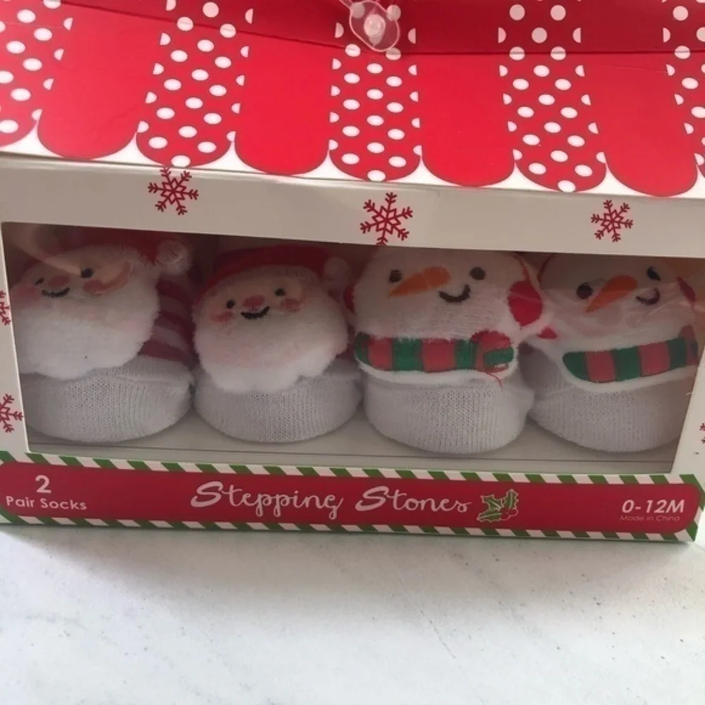 Stepping Stones Christmas Socks 2 Pair Box Set